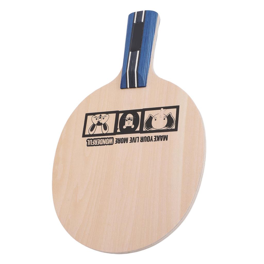 Table Tennis Racket Paddle Table Tennis Equipment for Kids 5 Layers Pure Wood Baseboard Basswood
