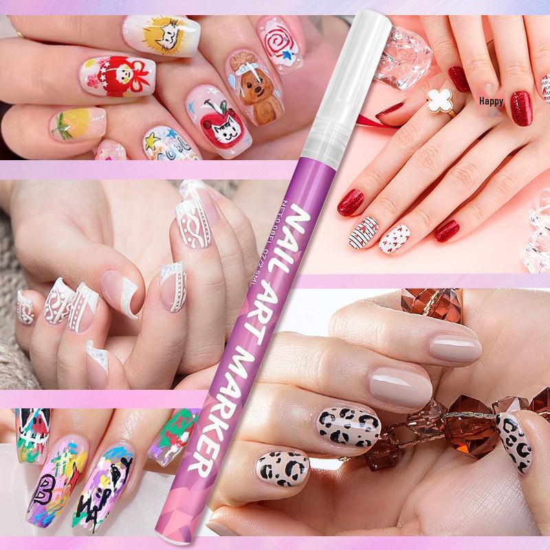 Cross-border Hot Selling Soft Tip Fine Tip DIY Nail Art Graffiti Acrylic Paint Pen
