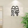 Semne Amuzante pentru Baie pentru Bărbați Femei Decor Creativ 2D Plat pentru Ușa Toaletei Restaurant Hotel Cafe Semnalizare Toaletă Autocolant de Perete