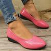 Large Size Pointed Wedge Heel Single Shoes Women's 2 Autumn New Casual Soft Sole Outer Wear Shallow Beanie Shoes