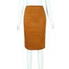 Autumn Winter High Waist Bodycon Vintage Suede Split Thick Stretchy Skirts Women Skirts Suede Solid Color Pencil Skirt