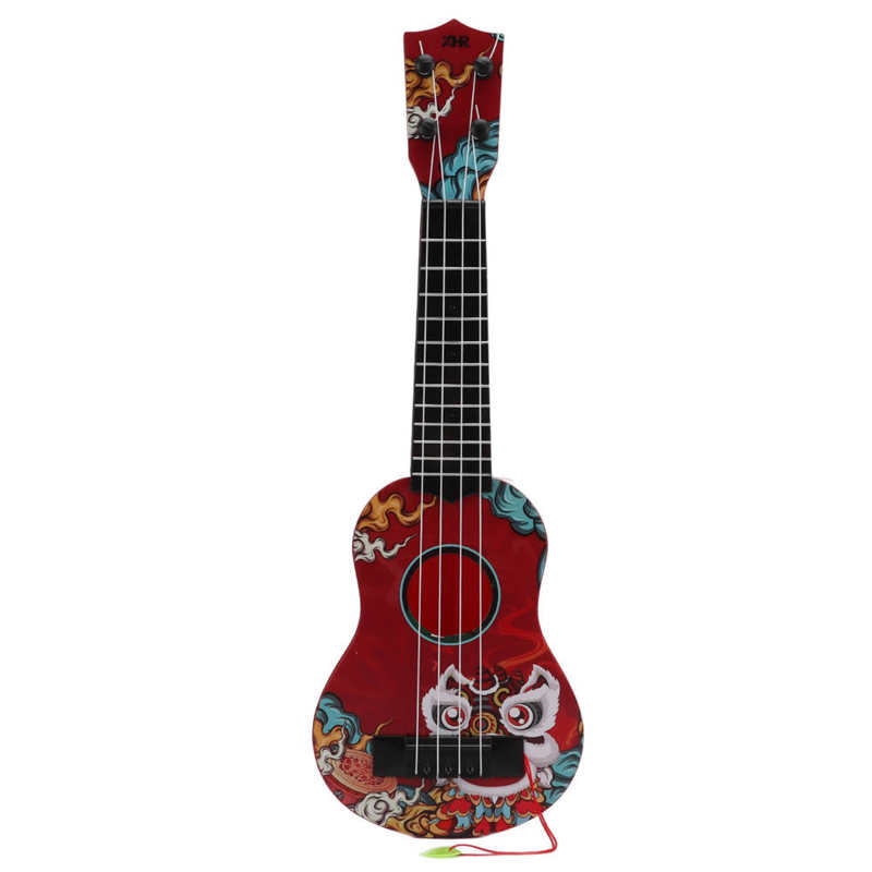 4 rozsdamentes acél gitárhúr Ukulele gyerekjáték Ukulele mini műanyag gitár hangszer óvodáskorú gyerekeknek ajándék black