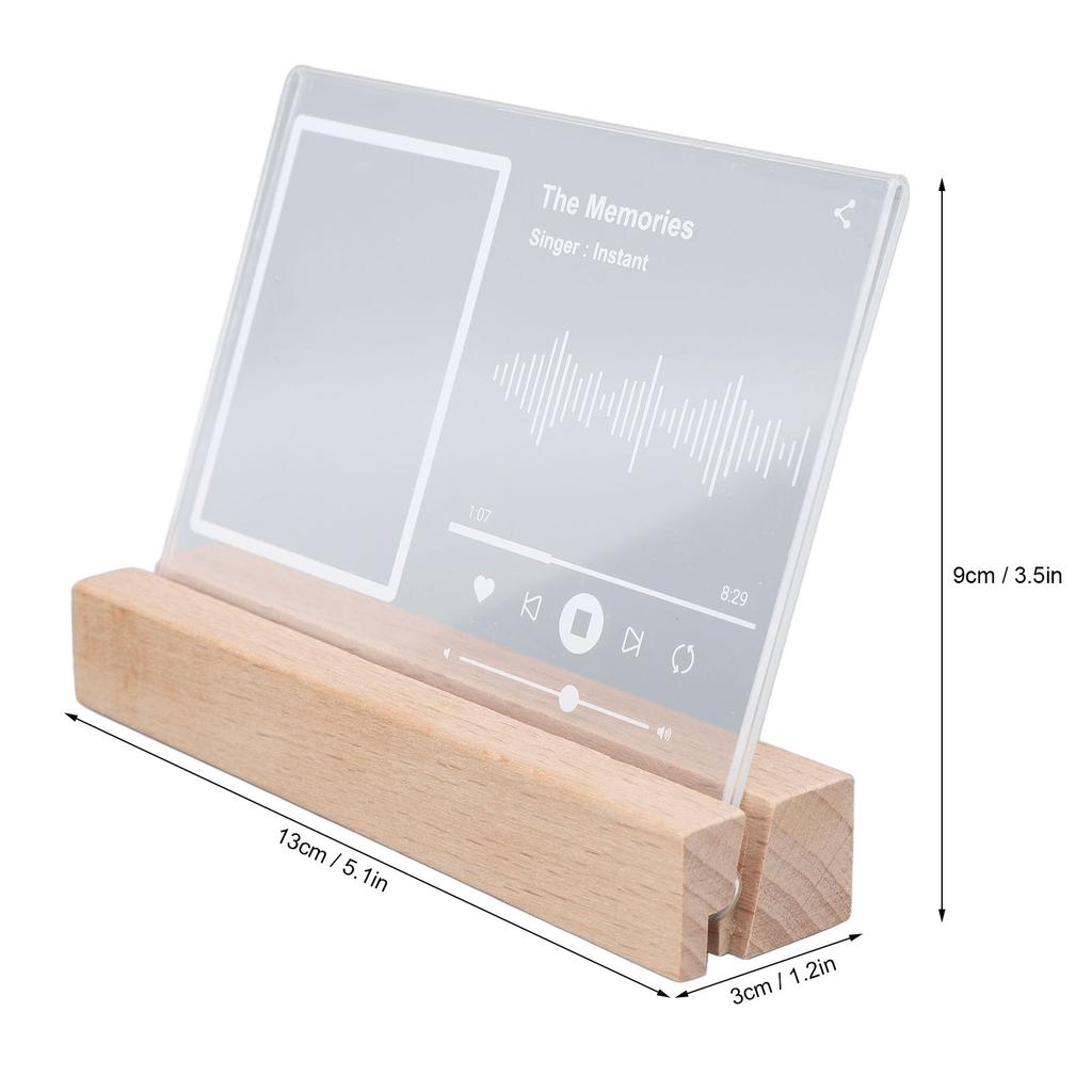 3in Lighted Music Stand Mini Photo Frame Transparent Acrylic Light Emitting Photo Frame