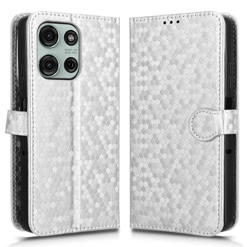 For Motorola Moto G75 5G Wallet Case Dot Pattern Imprint PU Leather Phone Cover