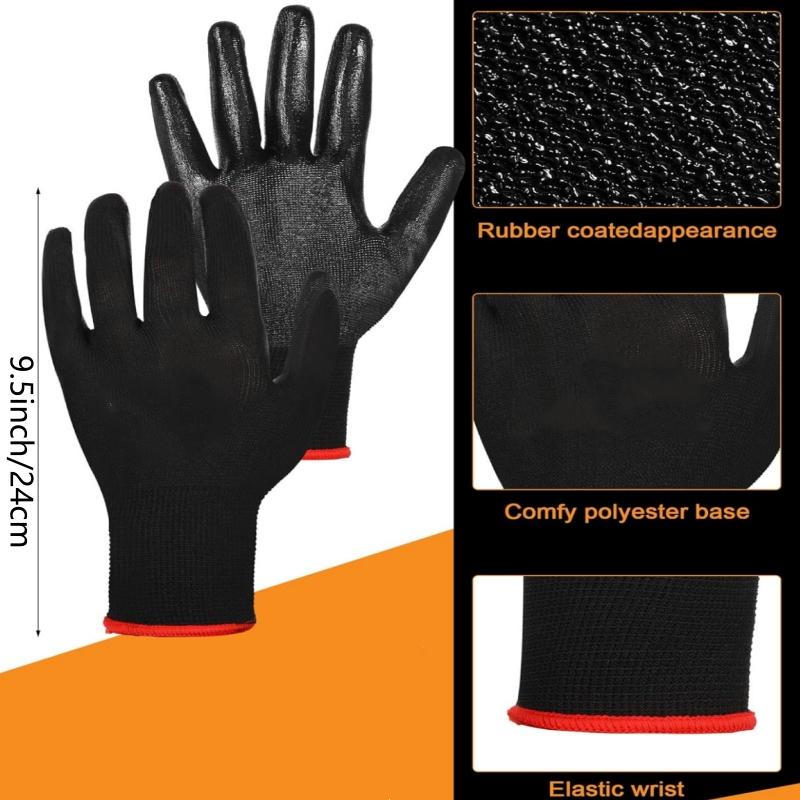 Safety Work Gloves with Grip PU Coating 13Gauge Seamless Knit Safety Gloves with Polyurethane Dipped for Men Mechanic Warehouse