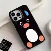 Ins Cute Sweating Penguin Glossy Black Phone Case for iPhone 17 16 15 14 13 12 11 Pro Max 14 Plus 16E Funny Soft Cover Fundas
