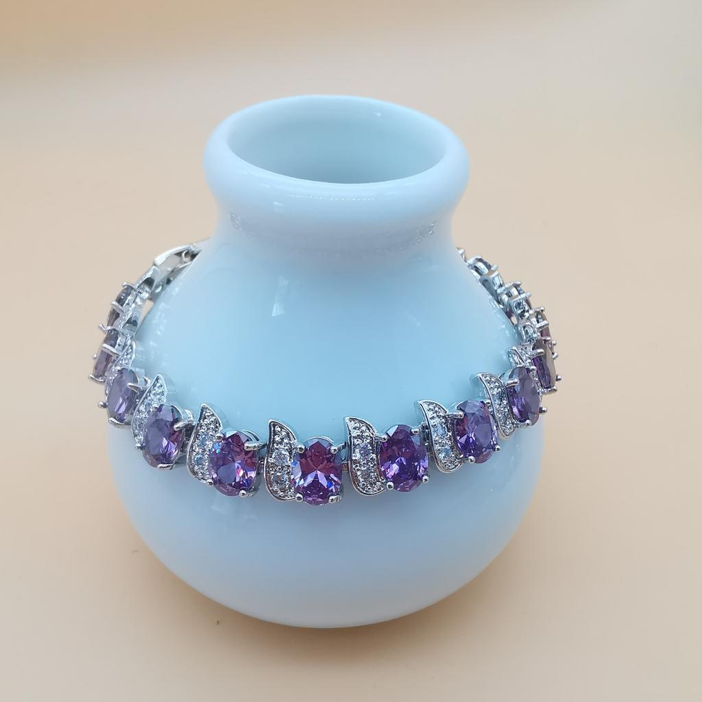 Chicken Leg Bracelet Imitation Tanzania European and American Bracelet Plated with Platinum Crystal for Womens Luxury Multi Color