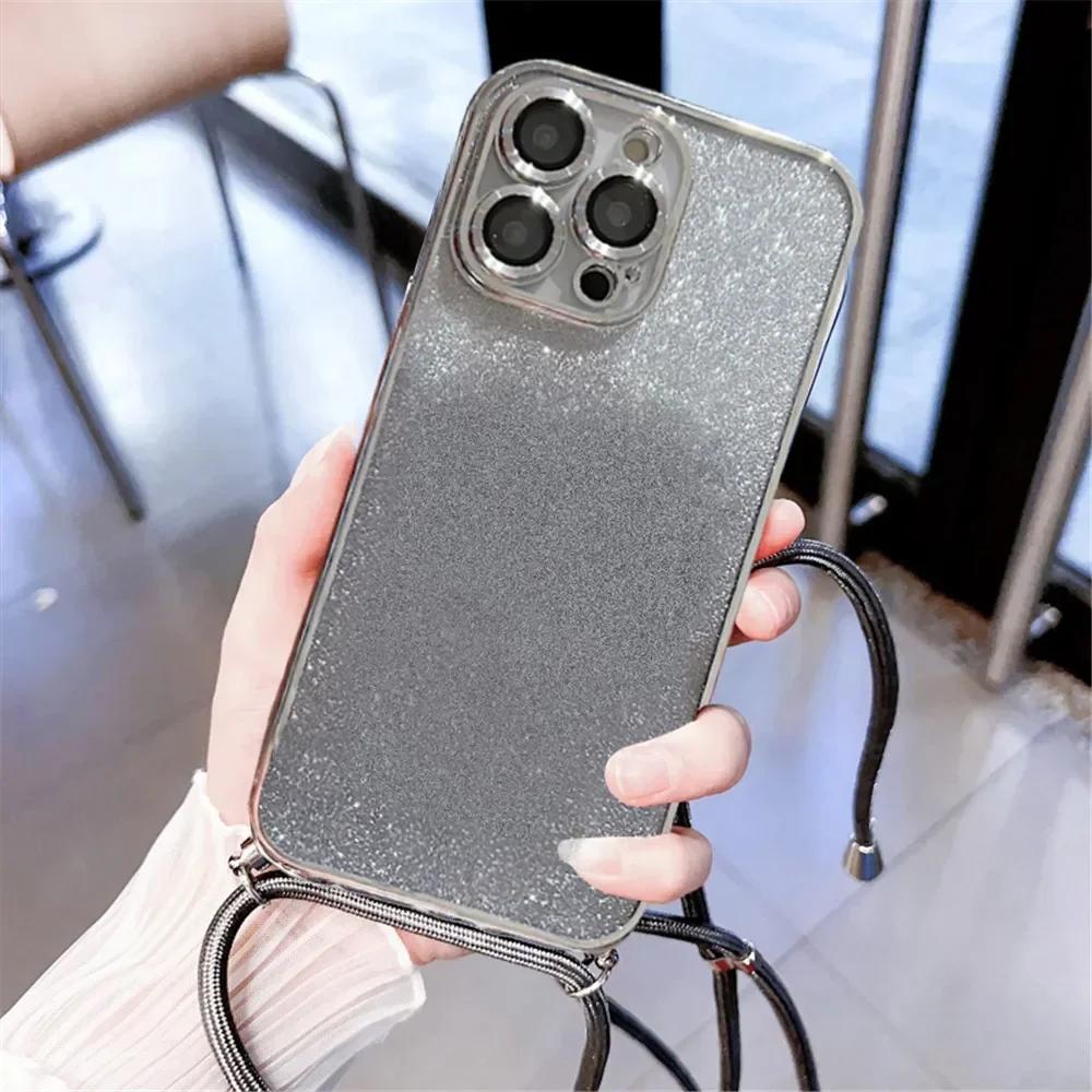 

Примечание 14 Градиент Блеск Шнурок Кроссбоди Ожерелье Чехол для телефона Для Xiaomi Redmi Note 14 Pro Plus 4G 5G 14C 14T POCO X7 Pro Чехол Redmi Note 14 (4G)