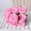 10 Heads Artificial Rose Flower Realistic Faux Silk Long Stem Rose Bouquet with Leaf for Home Kitchen Office Wedding Party Decoration