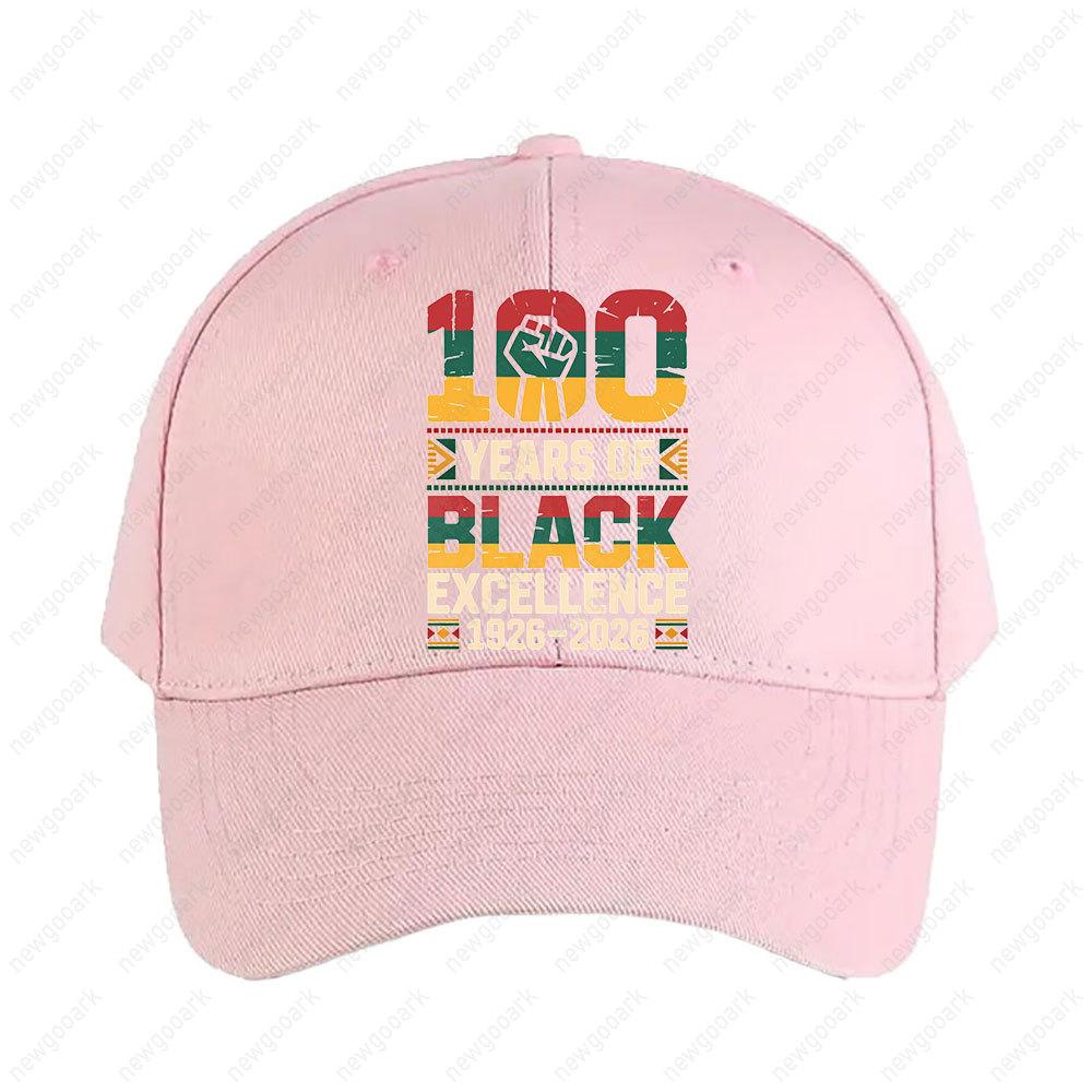 100 Years of Black Excellence Black History Month Afro Pride Cap Women Unisex Peaked Hat Fashion Adjustable Printed Baseball Caps Adjustable