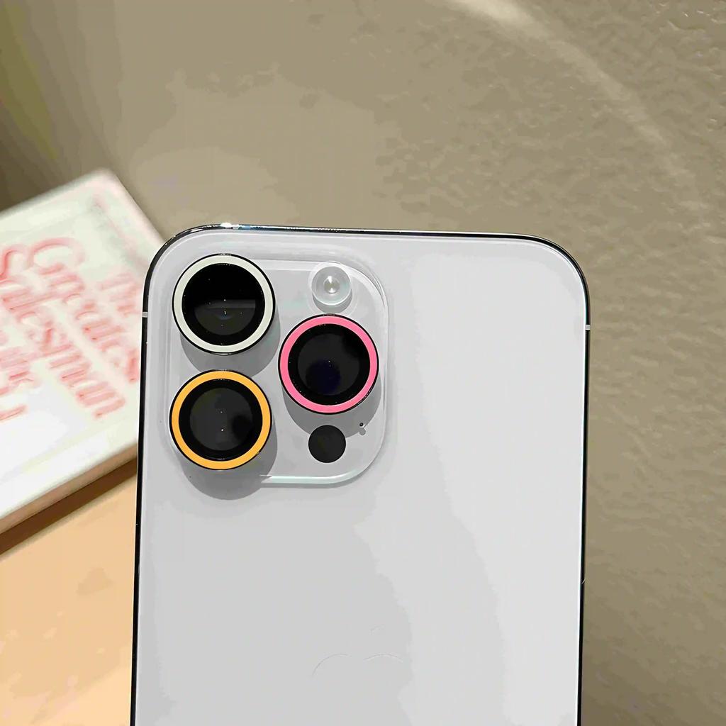 2-3Pcs Luxury Fluorescence Ceramic Camera Protect Cap For IPhone 17Pro Max Air 16 15 14 13 Plus Ring Lens Anti-scratch Glass Cap