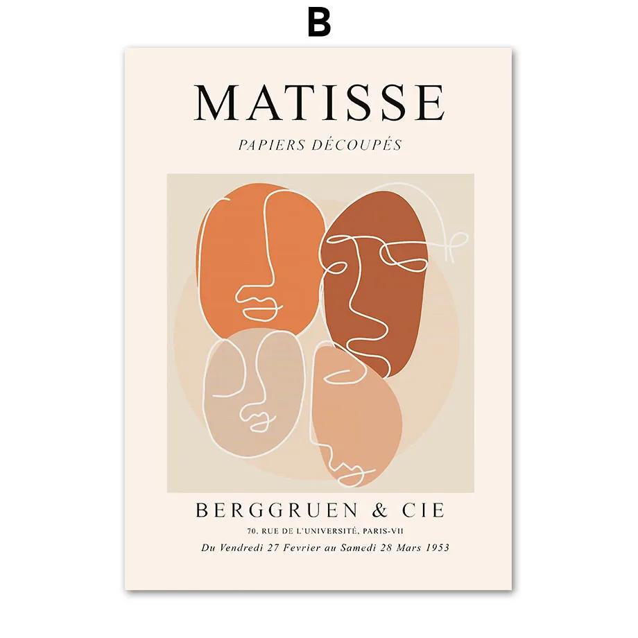 Matisse Abstract Posters for Living Room Decor, Coral Flower, Dance Girl Lines, Wall Art, Canvas Painting, Prints Pictures