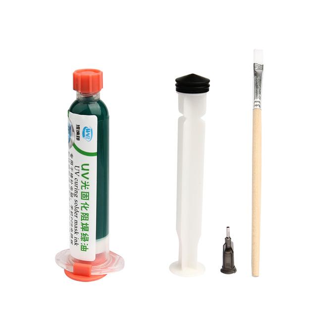 High Quality 10CC Green Oil UV Curable Solder Mask Welding Tool for PCB SMD Circuit Board Solder Paste Flux Oil Repair Tool