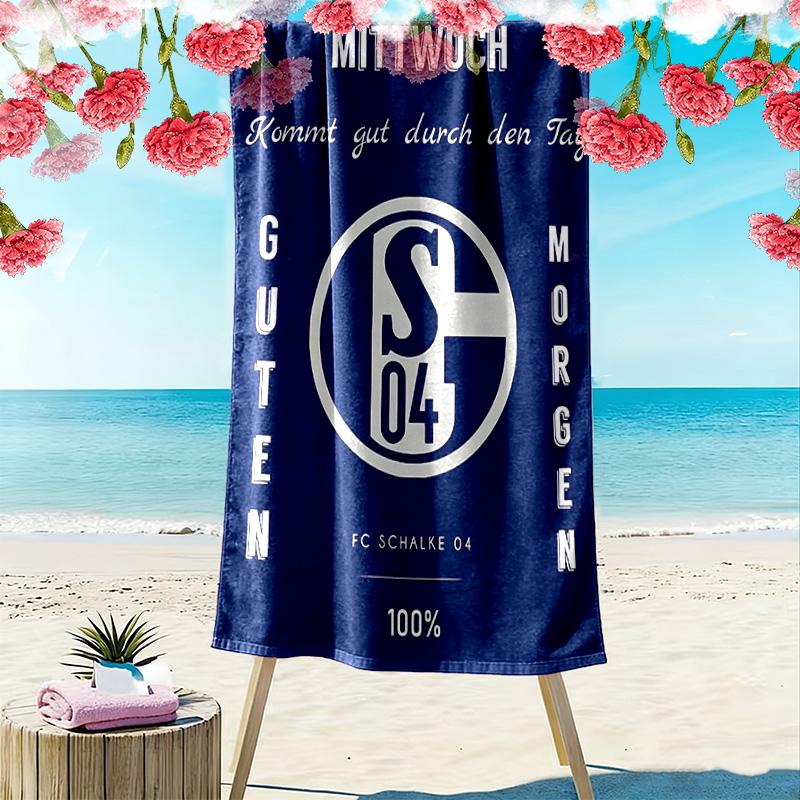 FC Schalke 04 Print Strandlaken, Groot Zacht Sneldrogend Handdoek voor Strand Camping Zwemmen