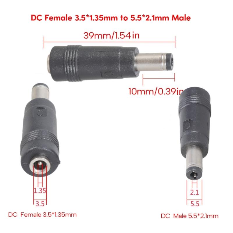 Universal DC3.5x1.35mm Female to DC4.0x1.7mm/5.5x2.1mm/DC5.5x2.5mm Male Adapter for Laptop, Camera Plug Converter