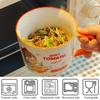 Cartoon Instant Noodle Ramen Bowl with Cover 950ml Salad Bowl Ceramic Soup Handle Cup Student Office Lunch Box Boy Girl Cozinha
