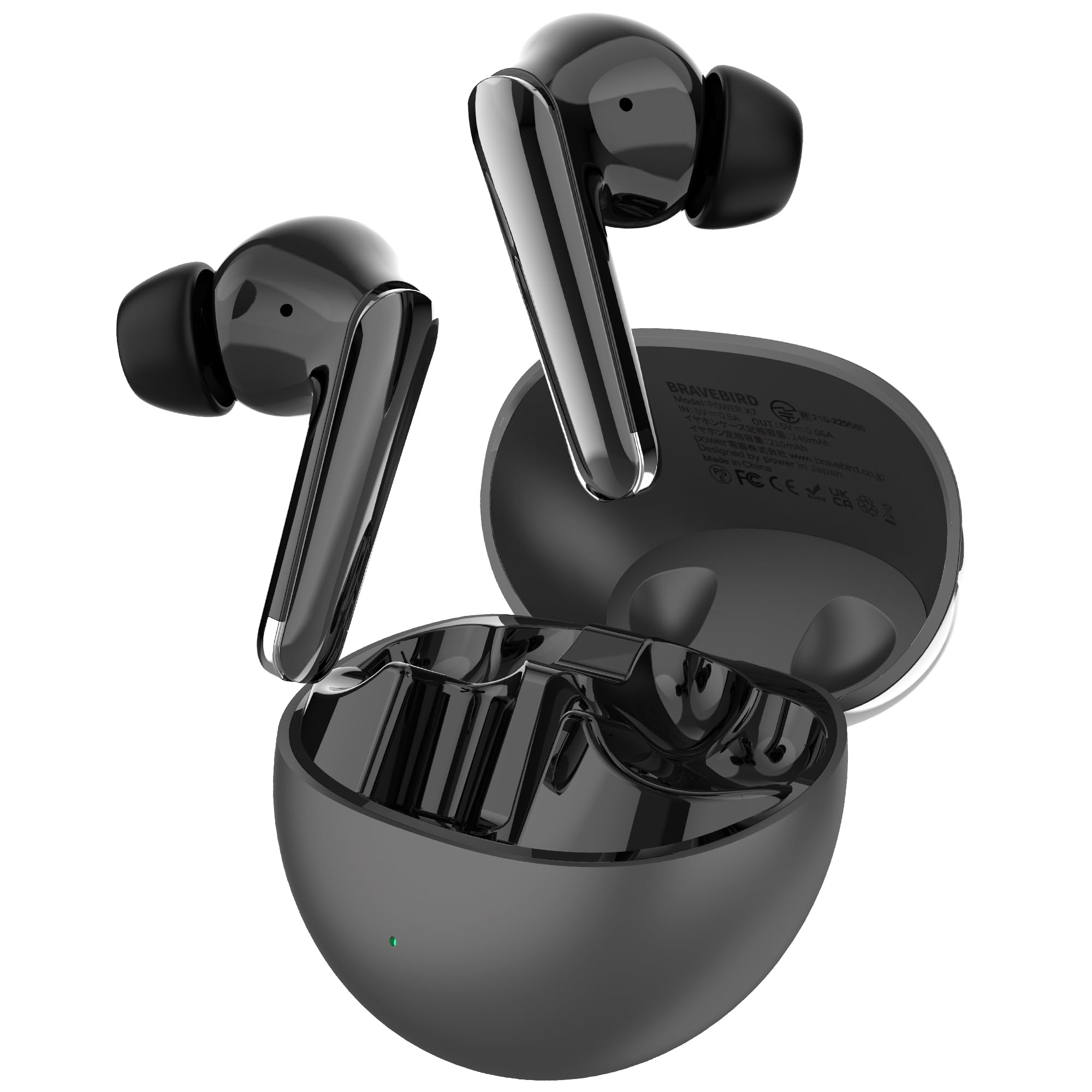 

BRAVE BIRD POWER X7 2.0 Ultra-Lightweight Wireless Earbuds 4g Single Earbuds Comfortable Fit for Painless Ears Long-Lasting Wear Ideal for Web