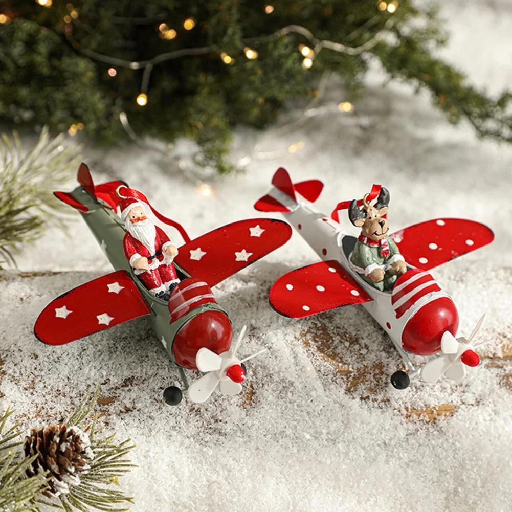 Christmas Decoration Claus Airplane Ornament Christmas 13*11*6cm Retro Design Versatile Decoration Carefully Crafted