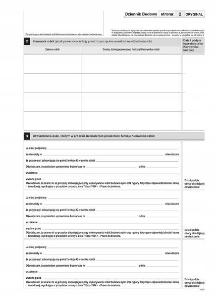 DZIENNIK BUDOWY 10KPL A4(O+K)