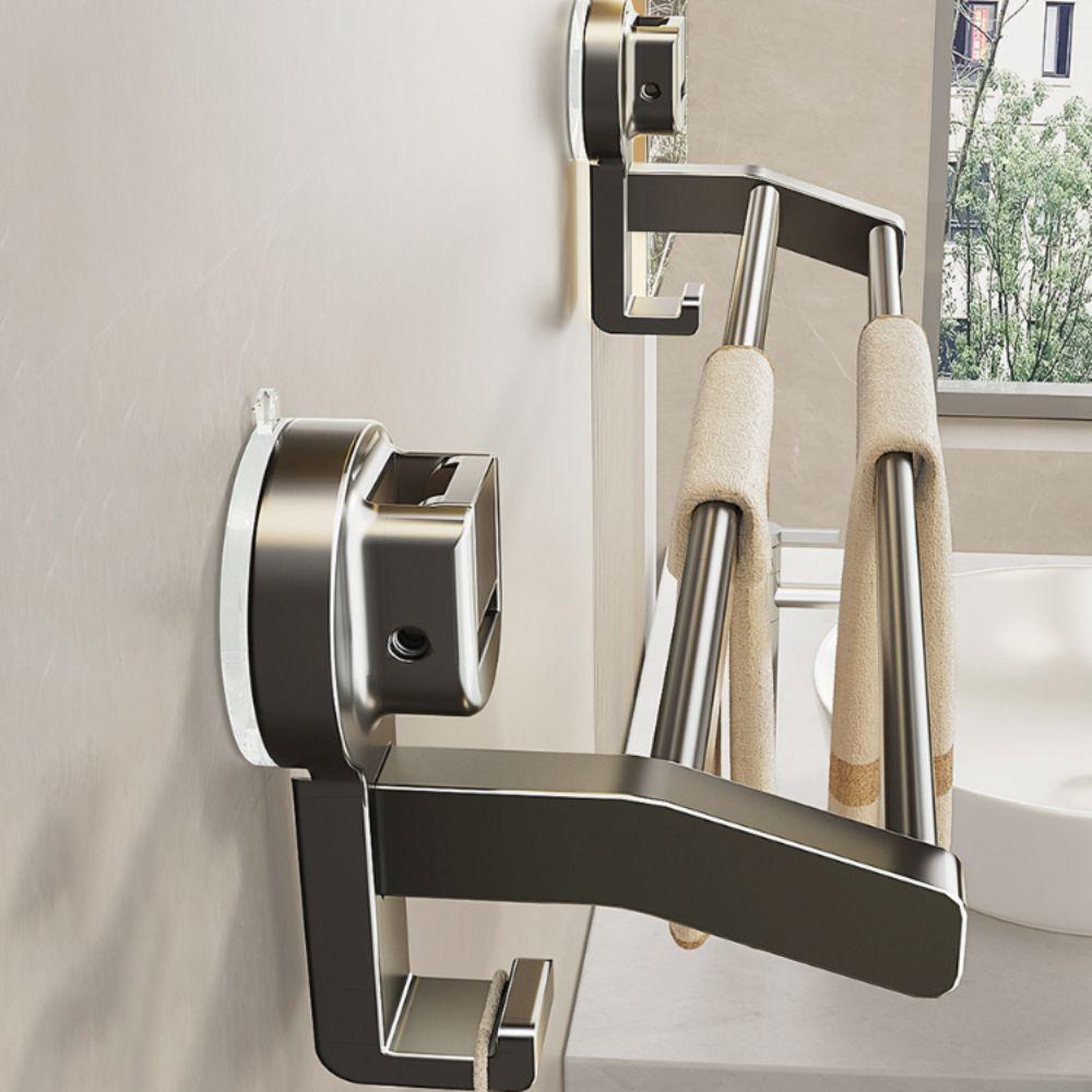 with Hook Bathroom Towel Rack Punching Free Towel Storage Hanger Suction Cup Towel Pole Homestay