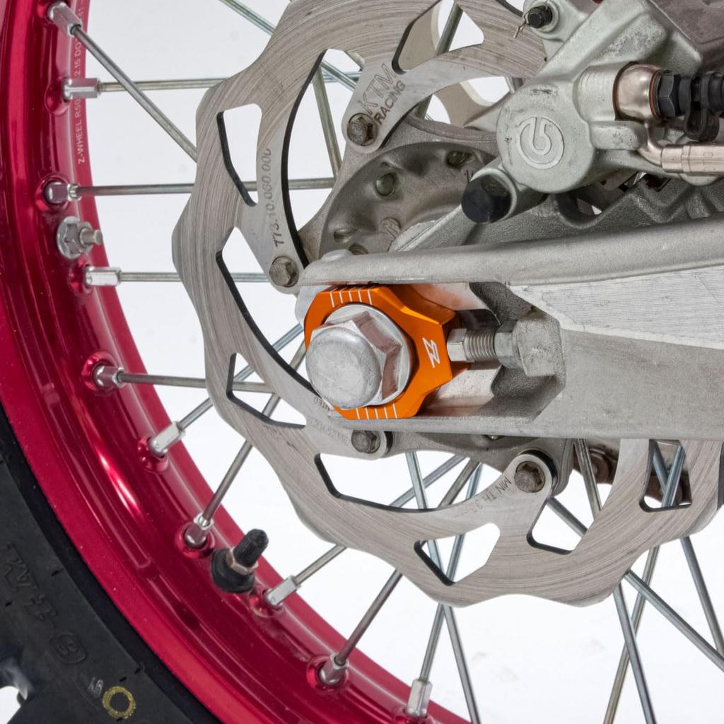 ZETA RACING KTM 125-530EXC/EXC-F/XC-W/XCF-W Hinterradachse Block Orange Dirt Freak