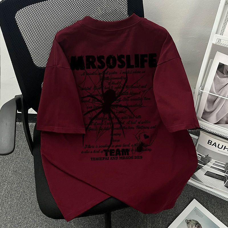 

Летняя футболка с короткими рукавами и принтом из чистого хлопка Pi Shuai, маленькая и популярная футболка, свободная женская футболка S