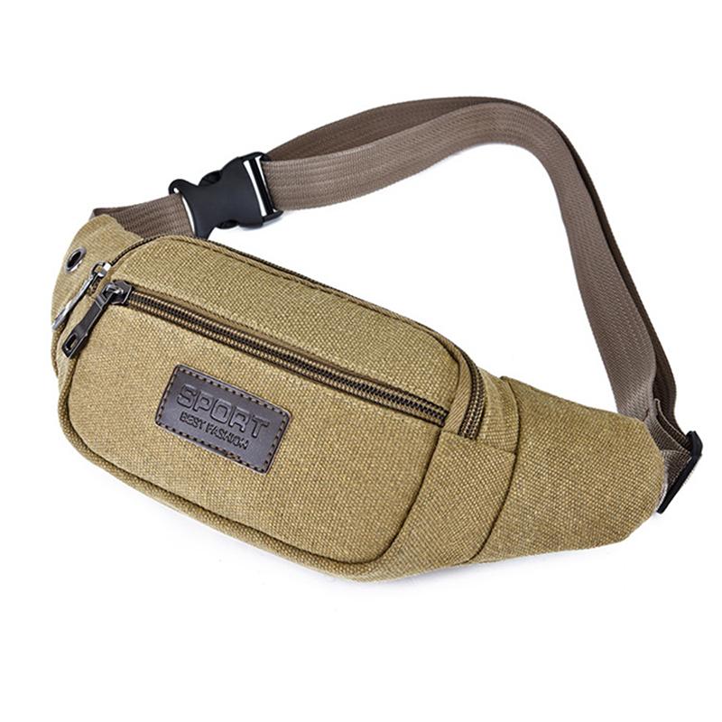 Casual Canvas Waist Bag Waist Bag Mobile Phone Bag Banana Bag Fanny Pack Men