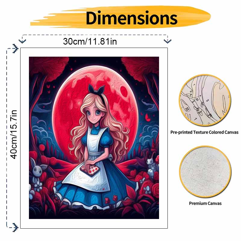 Disney Alice In Wonderland Oil Painting Art Painting Kit Handmade Diy Gift Home Decoration Wall Art Decor Aesthetic Fantasy Room Display