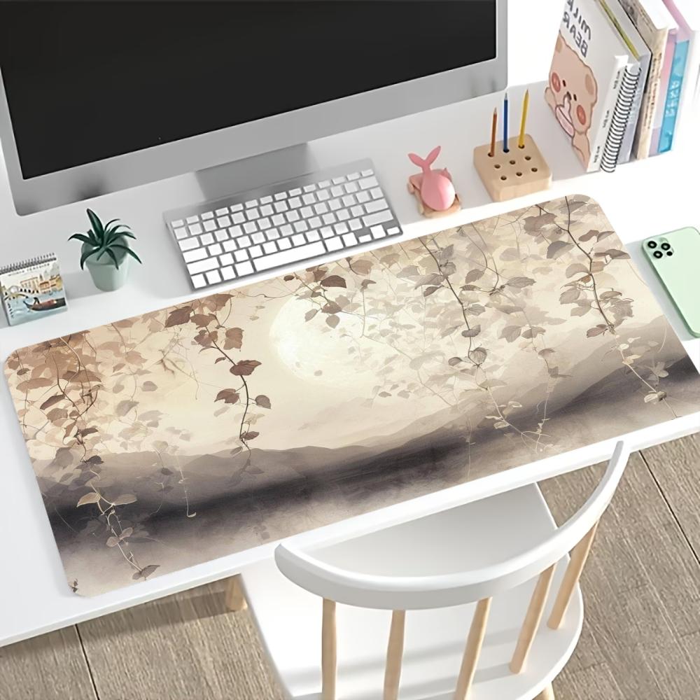 Estética Floral de Rama Vintage Alfombrilla Grande para Escritorio Base de Goma Antideslizante Alfombrilla para Teclado y Ratón Para PC Portátil Oficina ESport Trabajo Diario