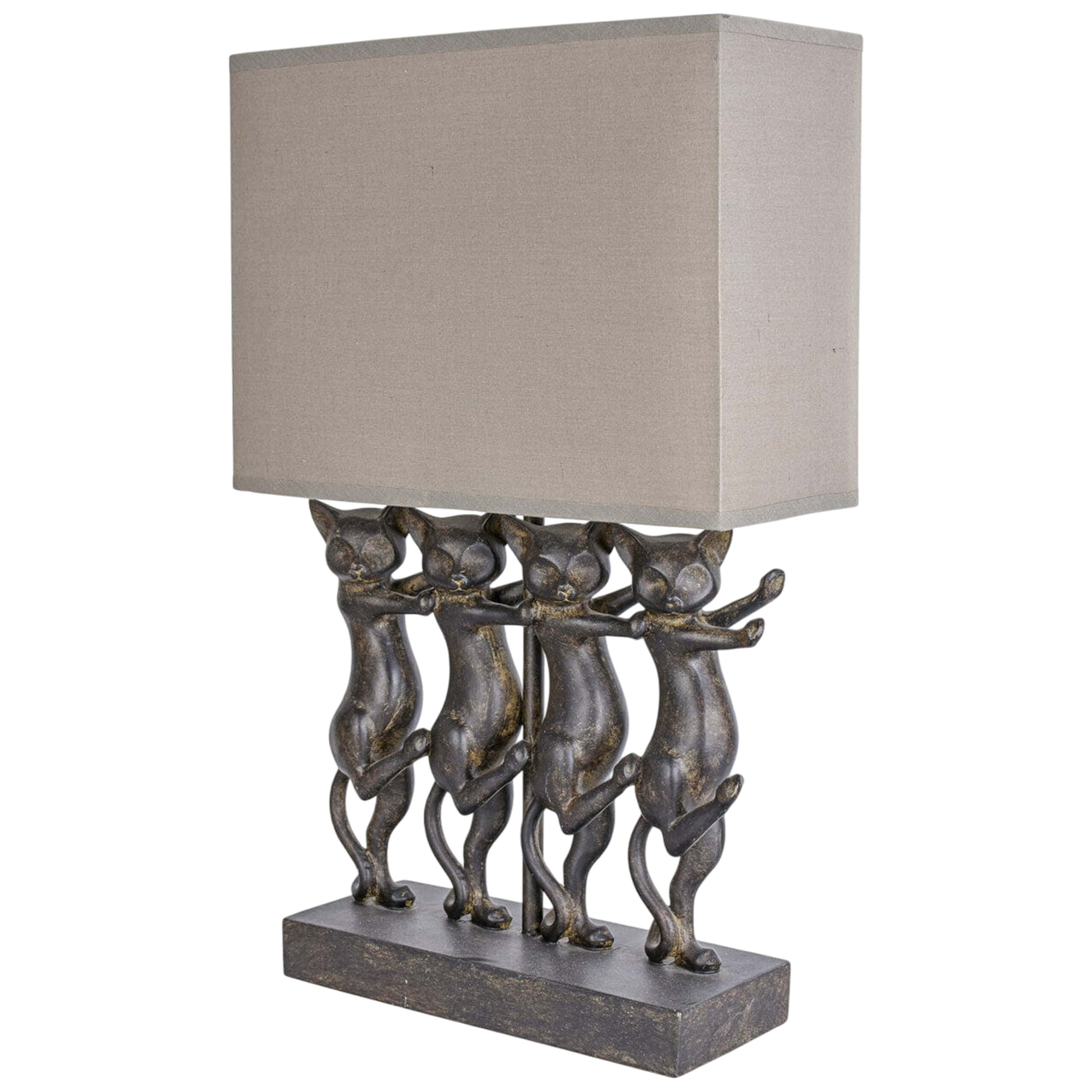 Dejojošu kaķu lampa, koloniāls pelēks