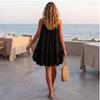 Women's Sleeveless Pleated Babydoll Dress - Loose Fit A-Line Dress for Vacation