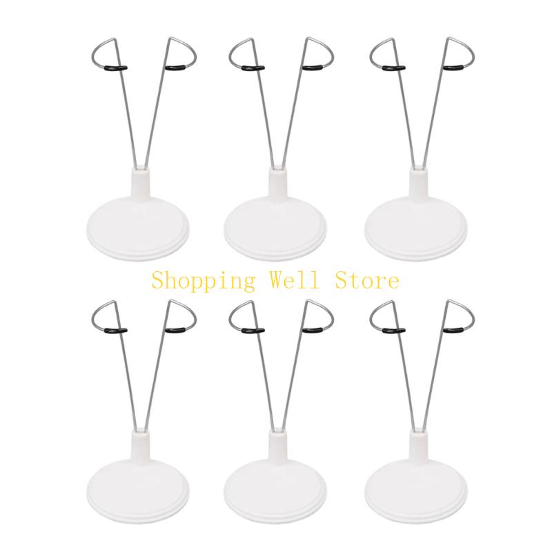 KX4B 6Pcs Adjustable Doll Display Stands Metal Support Base For Various Sizes Storage