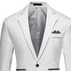 Blazer Casual da Uomo alla Moda con un Bottone e Risvolto, Manica Lunga, Tasca Decorativa, Giacca Completo, Abbigliamento da Lavoro