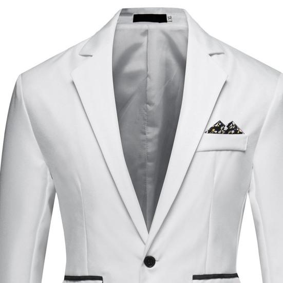Blazer Casual da Uomo alla Moda con un Bottone e Risvolto, Manica Lunga, Tasca Decorativa, Giacca Completo, Abbigliamento da Lavoro