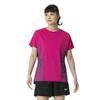 Game Fuchsia Size Short Dynamotion Officially Approved by the Japan Badminton Association Women's Tennis/Badminton Shirt, Pink, XL, 62JAB205, Sleeve,