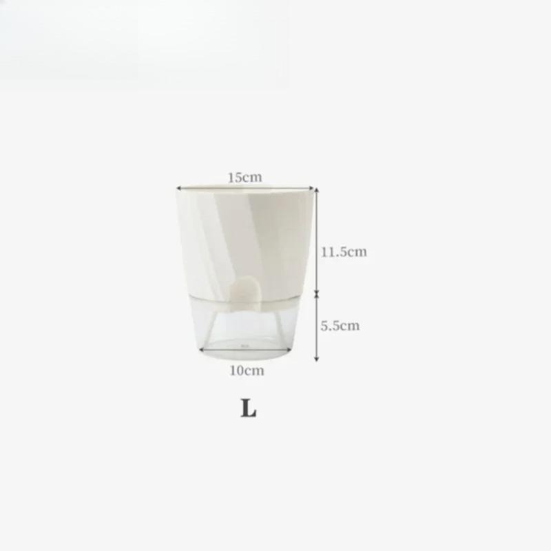 Lazy Hydroponic Flower Pot Automatic Water-Absorbing Flowerpot Transparent Double Layer Plastic Self Watering Planter Office