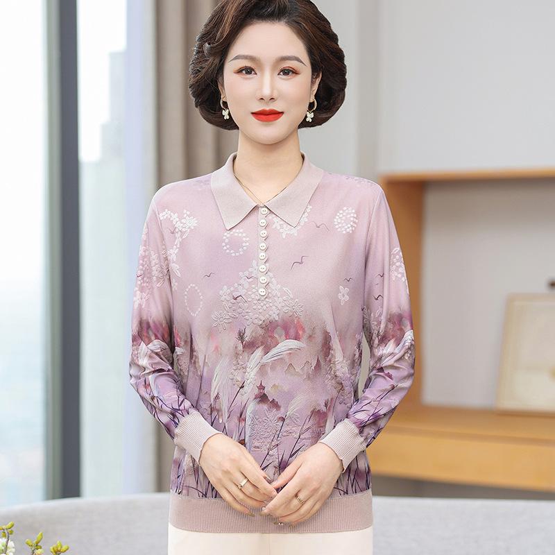 2026 Spring/Autumn Stylish Age-Reducing Top for Middle-Aged Women: New Style Autumn Clothing for a Chic Look