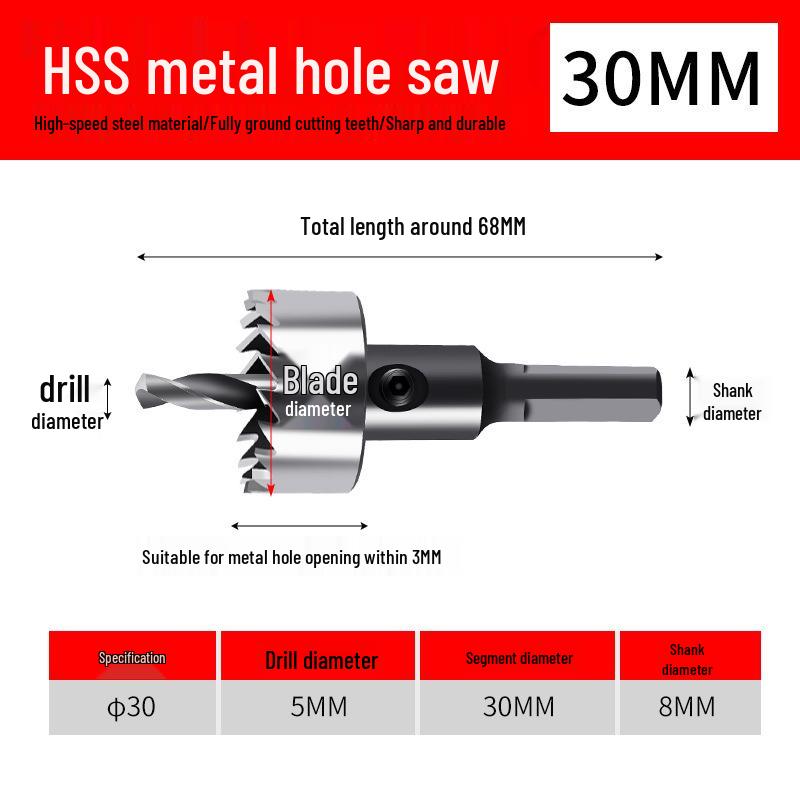 Hochgeschwindigkeits-Lochsäge aus Edelstahl für das Bohren von Metall und Aluminium
