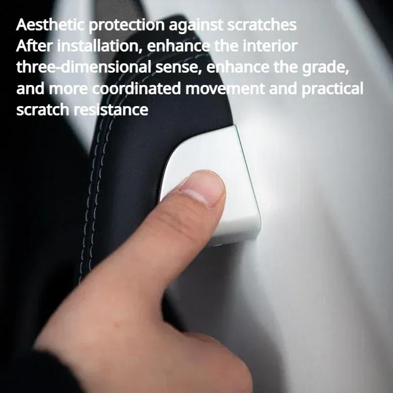 For Tesla Model 3 Highland Model Y Juniper/Launch 2025 Car Open Door Button Stickers 4X Handle Cover Interior Protection Trim