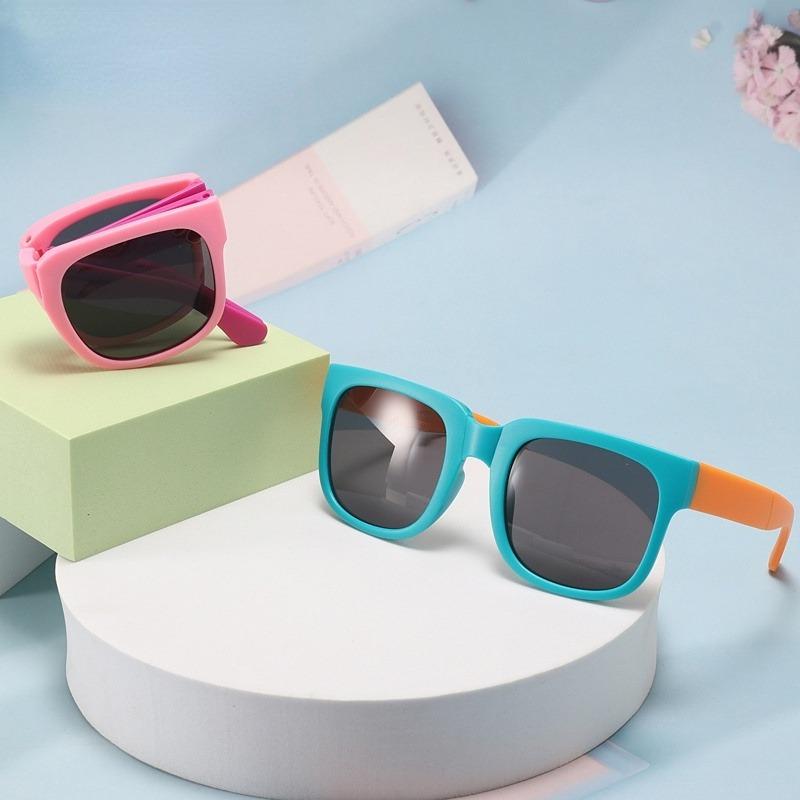 3pcs Candy Color Sunglasses for Kids Folding Large Frame Sunglasses Children's Folding Glasses