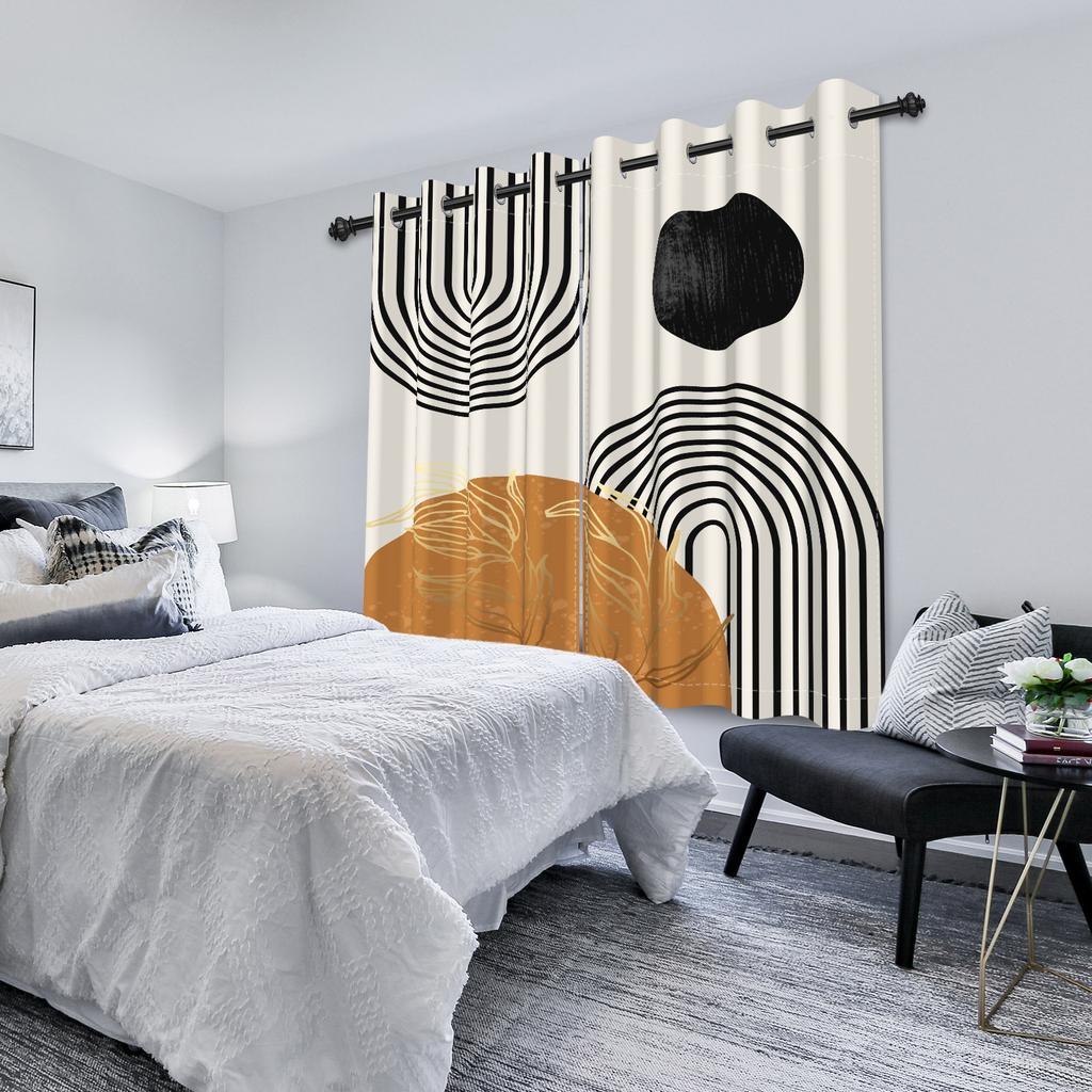 Abstract Blackout Curta Boho Modern Sun Moon Abstract Geometric Design Medieval Minimalism Nordic Polyester Bedroom Curta