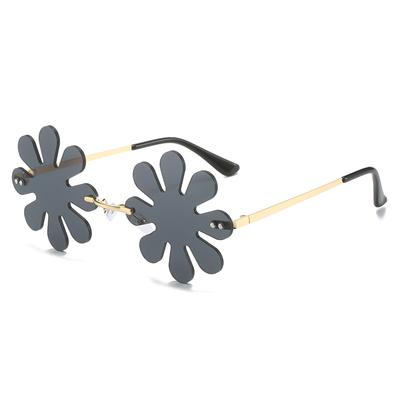 Borderless Glasses, Personalized Flower Glasses, Hip-Hop Funny Street Sunglasses Woman
