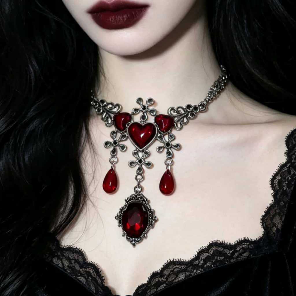 Gothic Elf Necklace Pendant With Geometric Design For Party Wear