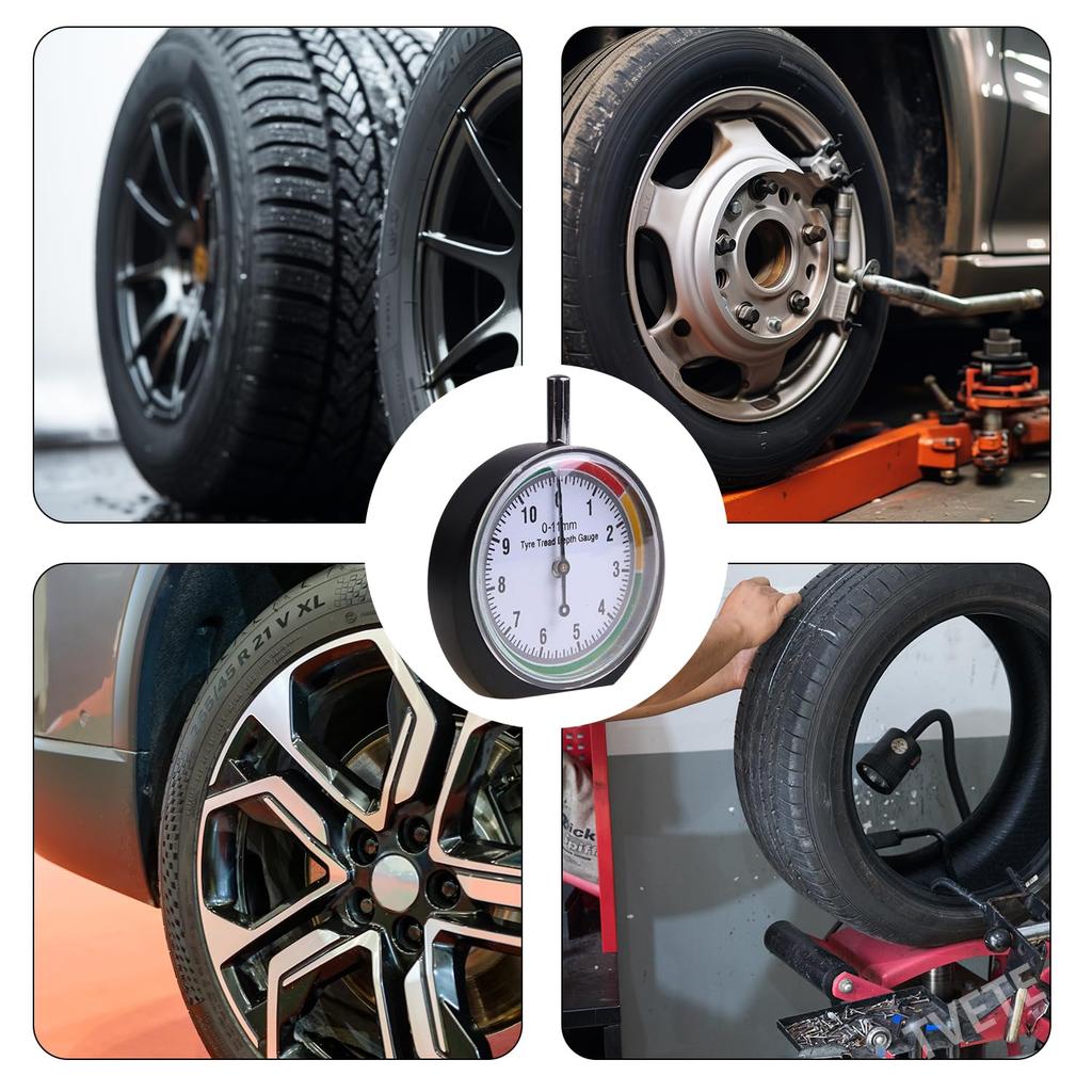 TVETE Měřič tlaku v pneumatikách, Měřič hloubky dezénu pneumatiky, Měřič vzduchu v pneumatikách, Měřidlo hloubky pneumatiky, Hloubka pneumatiky
