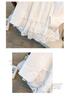 Plus Size Women's Long Sleeve Lace Trim Shirt – Early Spring Layering White Top