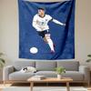 England National Football Team Number 7 Player Dribbling Wall Tapestry White Kit Soccer Vector Art Decor for Man Cave Gift
