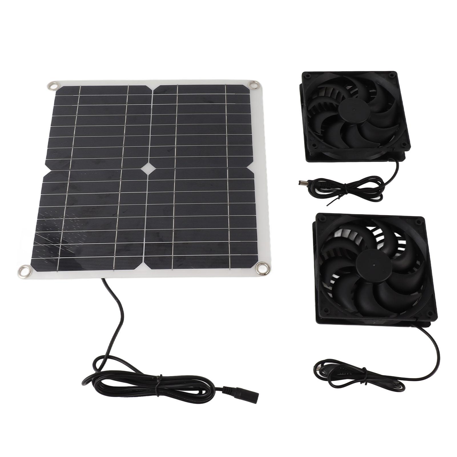 

12 Вт 12 В вентилятор с питанием от солнечной панели Эффективное преобразование энергии Солнечная панель Двойной вентилятор Комплект вентилятора с питанием от солнечной панели Вентилятор с питанием от солнечной панели чёрный
