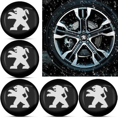 4pcs Metal Car Wheel Hub Cap Sticker Decals For Peugeot 206 207 208 306 307 308 406 407 408 301 106 107 108 2008 3008 5008 RCZ