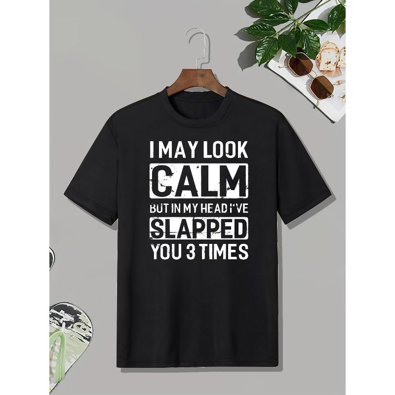 European sizes Men's Funny Slogan T-Shirt Print Casual Short Sleeve Round Neck Humor Tee for Parties, Casual Attire & Sarcasm Regular Fit