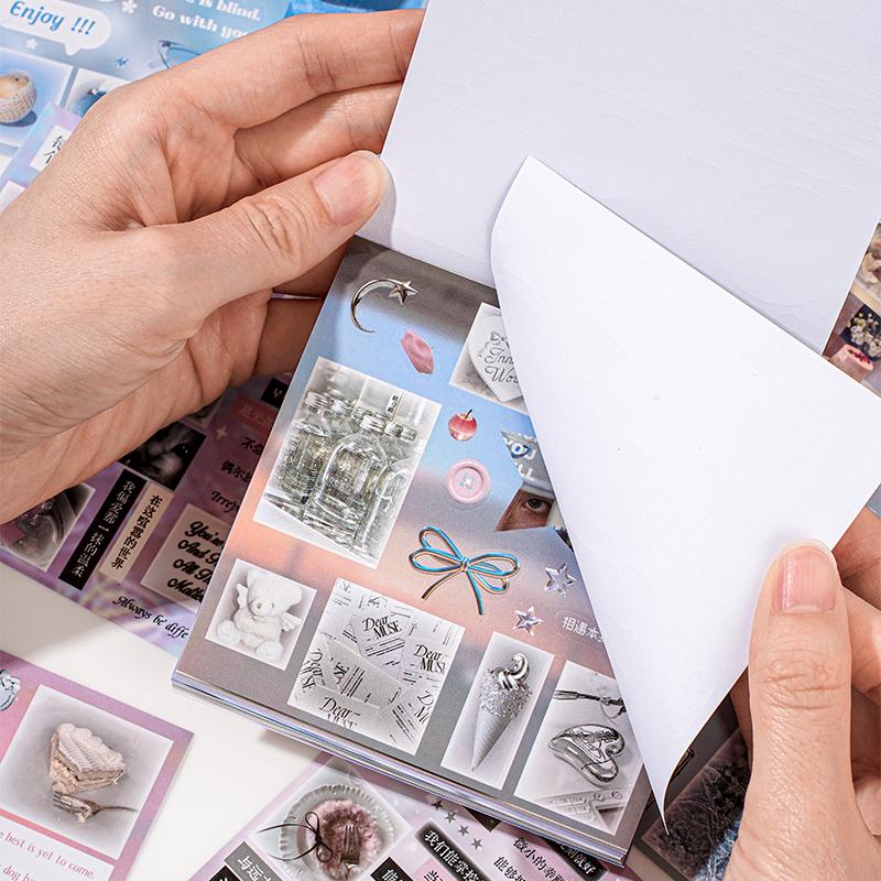 30 Sheets Cute Die-Cut Sticker Book Hand Account Decoration Scrapbooking Decals for Junk Journals DIY Crafting